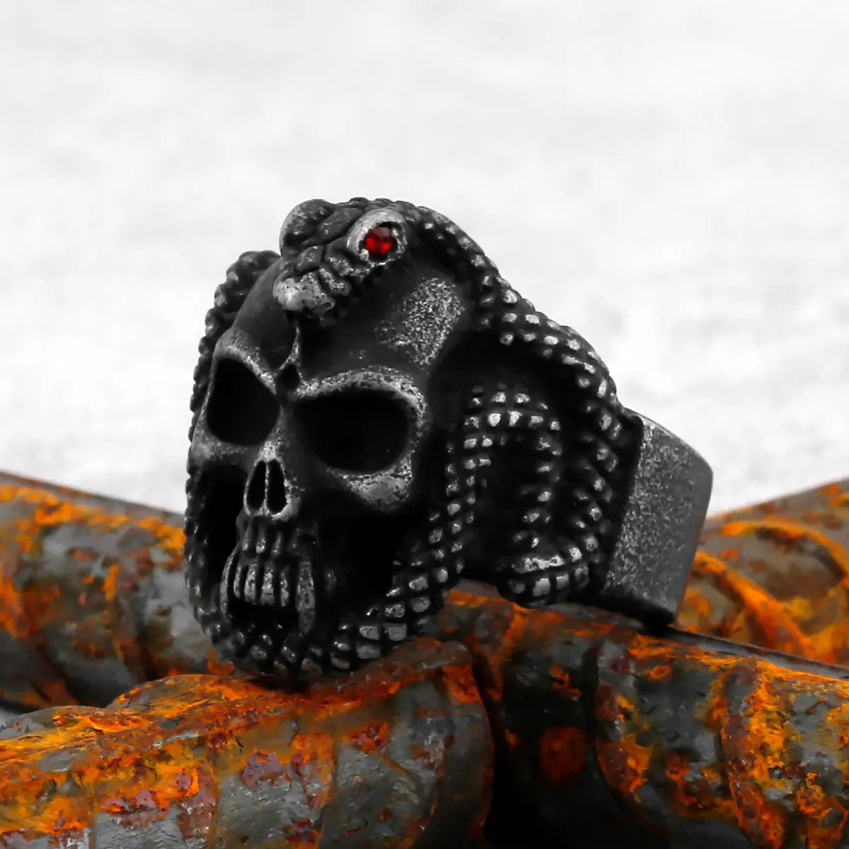 Totenkopf/Tiere Gothic Punk Satanischer Teufel Ring Vintage Steampunk Herren Edelstahl Wikinger Ring Hiphop Motorrad Biker Schmuck