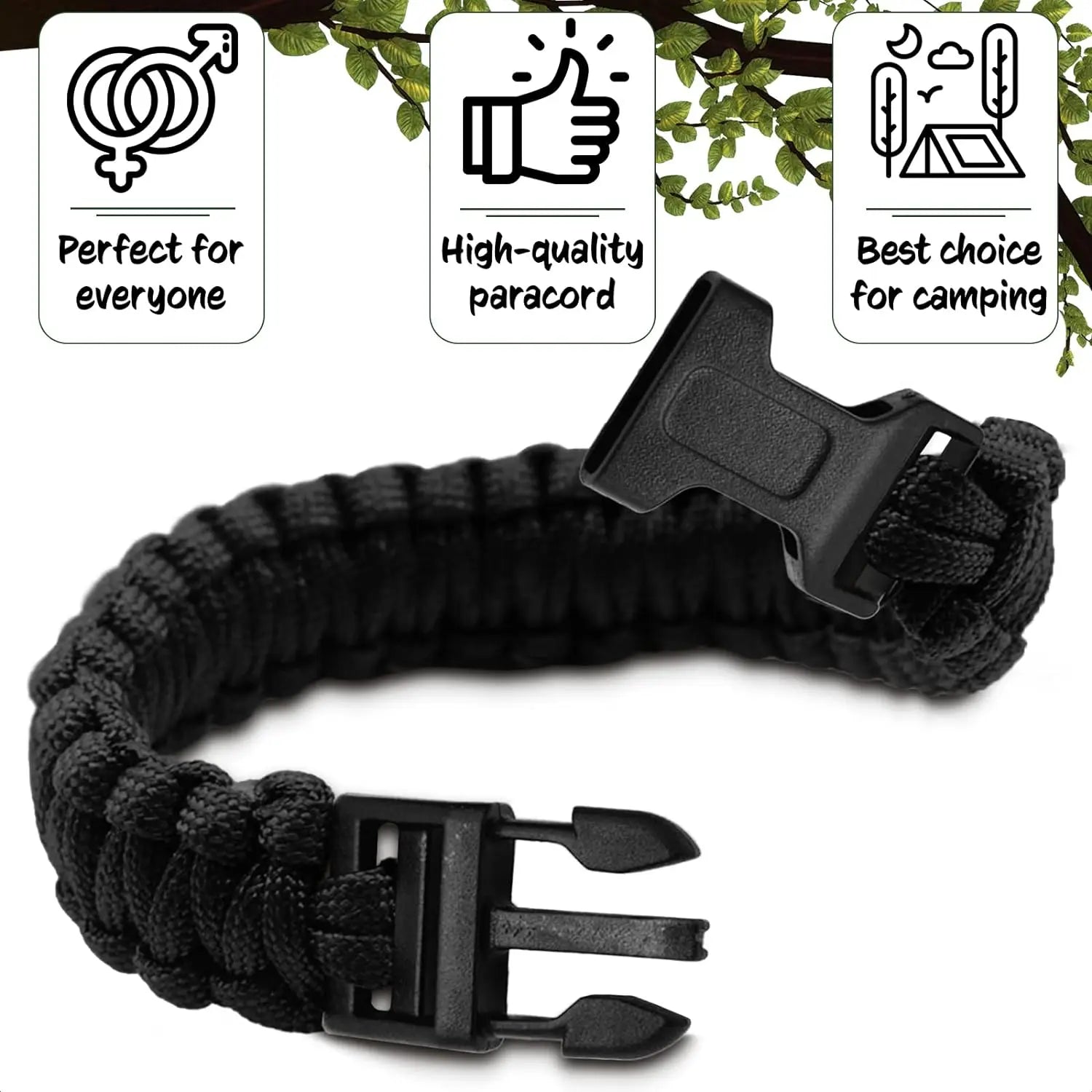 Paracord Bracelet For Men Fashion 7 Strand 4mm Tactical Parachute Cord Survival Bracelets Emergency For Outdoor Camping Hiking