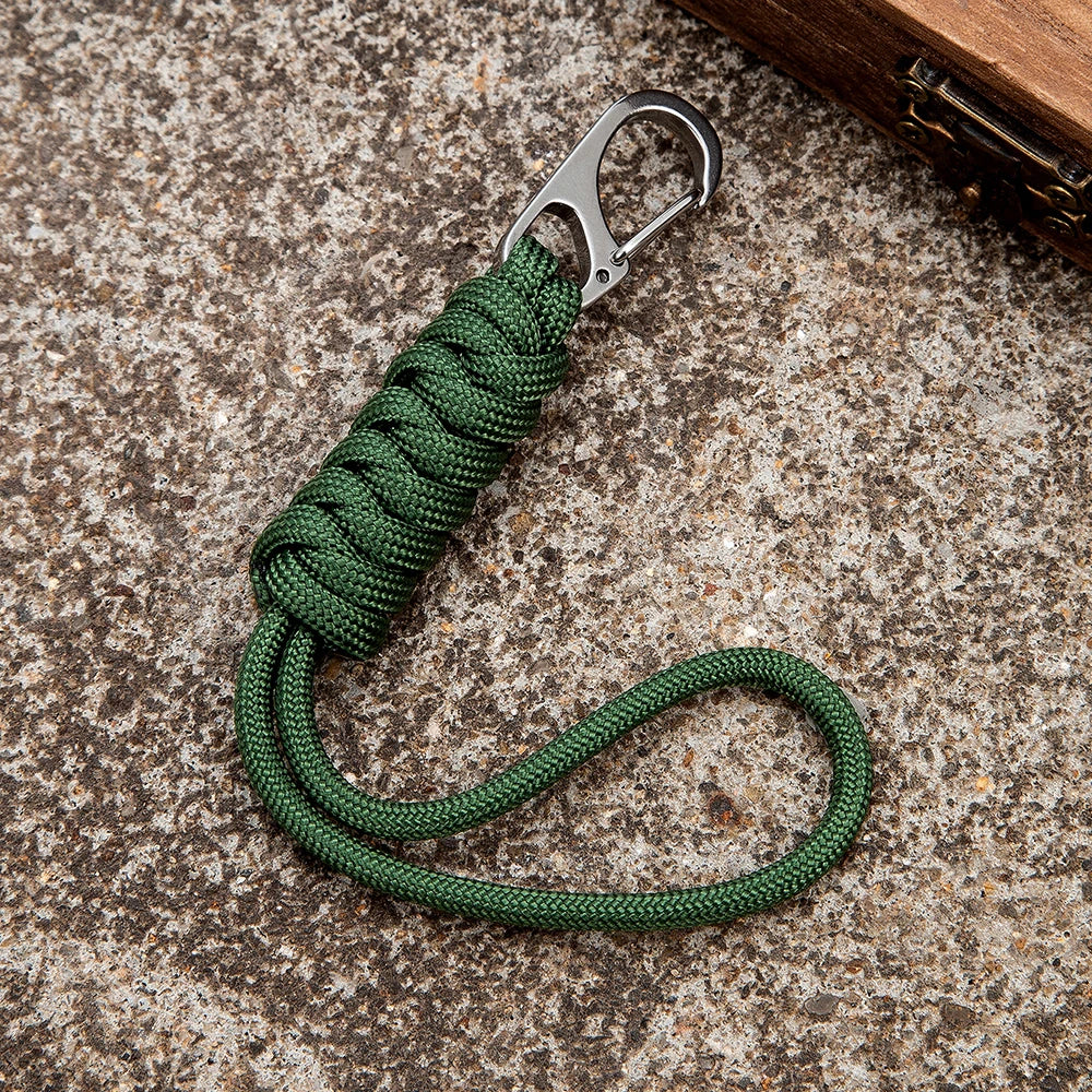 MKENDN Handmade Snake Knot Paracord Keychain Outdoor Rock Climbing Camping Rescue Emergency Survival Rope Metal Key Chains Gifts