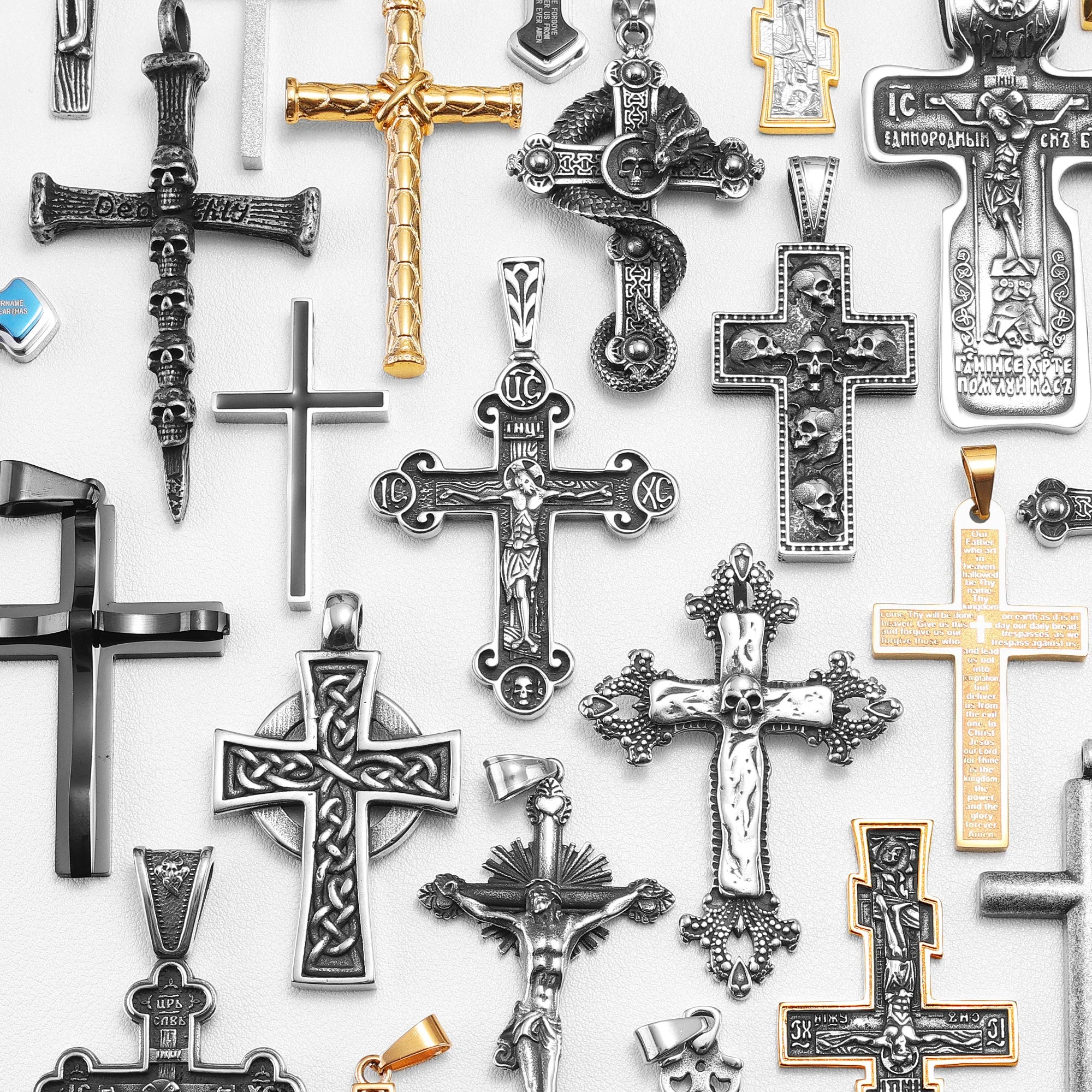 Religion Kreuz Halsketten 316L Edelstahl Männer Einfache Coole Kreuze Anhänger Kette Punk Rock Hiphop für Paar Schmuck Geschenk