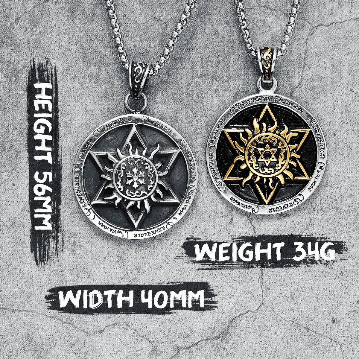 Hexagram Men Pendants Necklace 316L Stainless Steel Talisman Chain Religion Rock Punk Hip Hop for Male Jewelry Gift Dropshipping