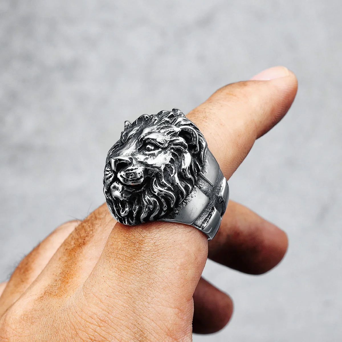 Lion Ring 316L Stainless Steel Men Rings King of Forest Rock Party for Biker Rider Male Boyfriend Jewelry Best Gift Dropshipping