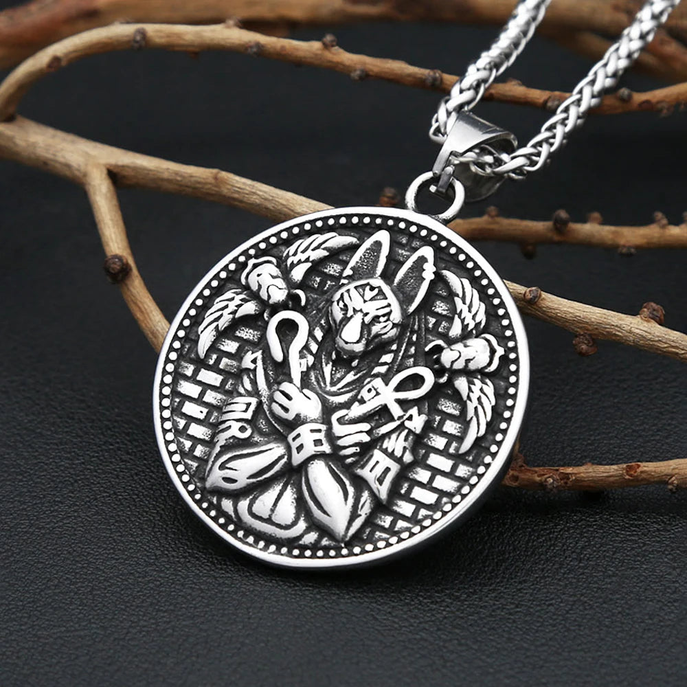 New Design Stainless Steel Anubis Pendant Necklace Vintage Fashion Egyptian Amulet Necklaces For Men Women Mythology Jewelry