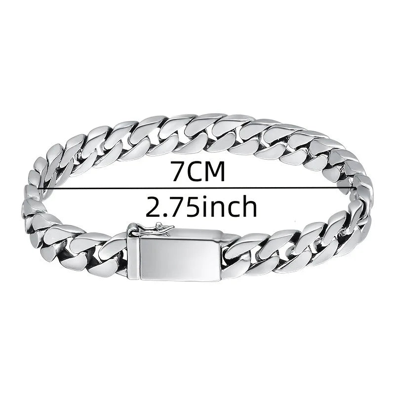 Kubanisches Armband aus Edelstahl, klassischer Freizeitschmuck für Männer, modischer Charm, Geschenk für den Freund