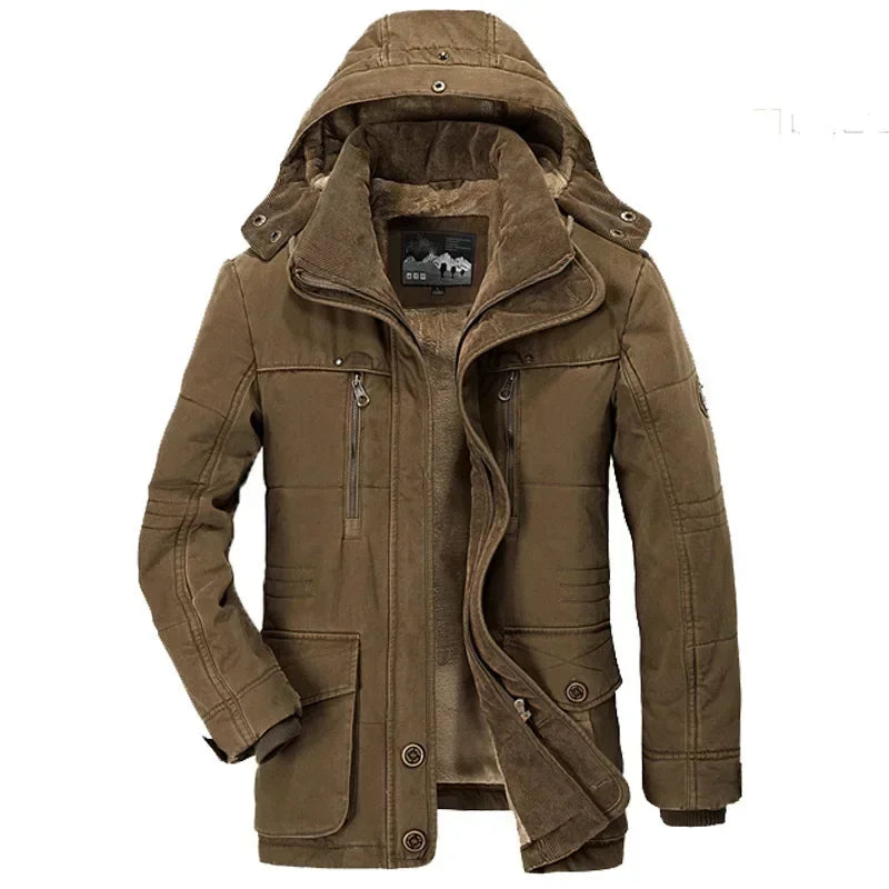 Winter Mens Long Down Jacket Good Quality Hooded Thicked Warm Parkas 7XL Male Fit Multi-pocket Casual Cargo Jackets Men Clothing