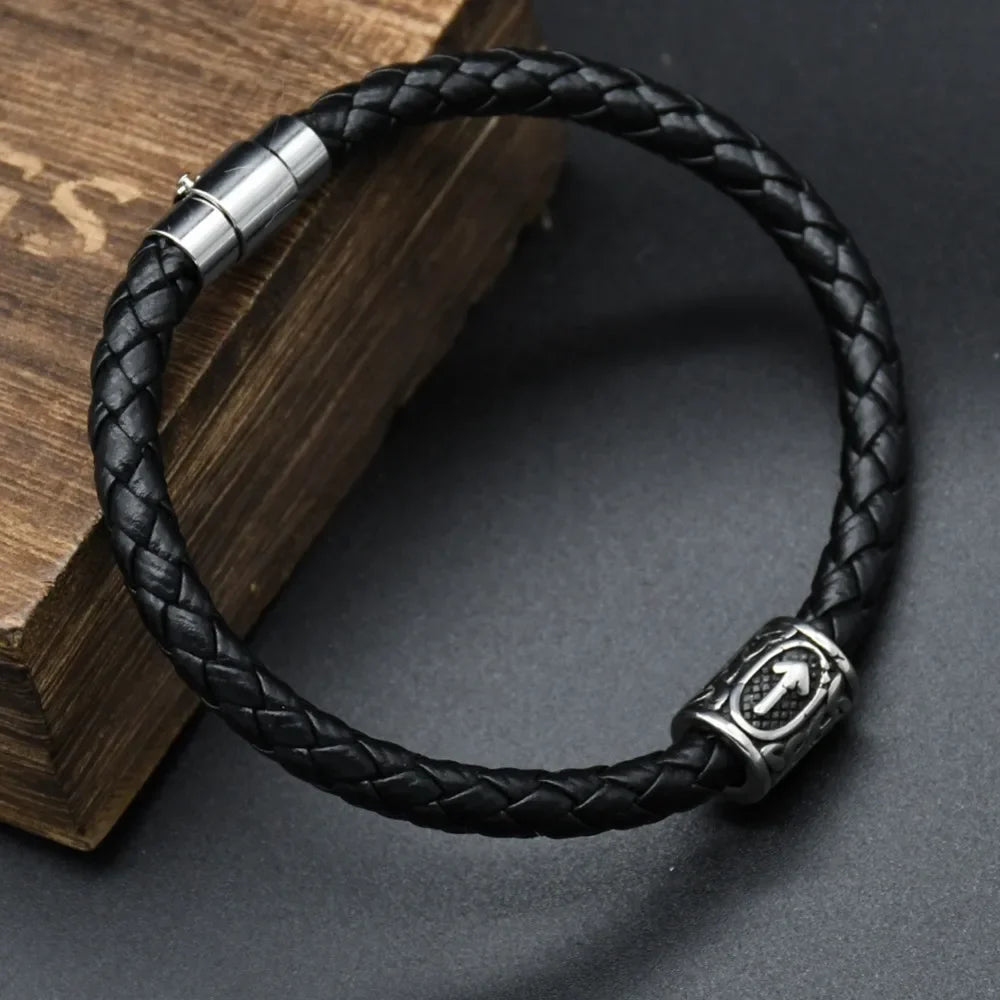 Norse Viking Bracelet for Men and Women, Valknut Runes Beads, DIY Bracelet Decoration, Bangles with Charms, Stainless Steel Bead