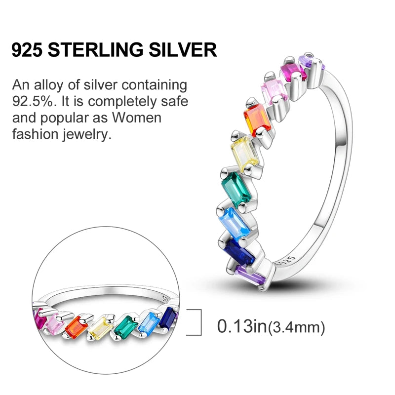 925 Sterling Silver Rings Original Design Blue Zircon Star Moon Finger Rings For Women High Quality Wedding Jewelry Gift