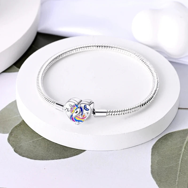 Pulsera original apta para pulseras con forma de corazón, mariposa, árbol de la vida familiar, abalorios de plata 925 DIY, pulseras de moda para mujer, joyería