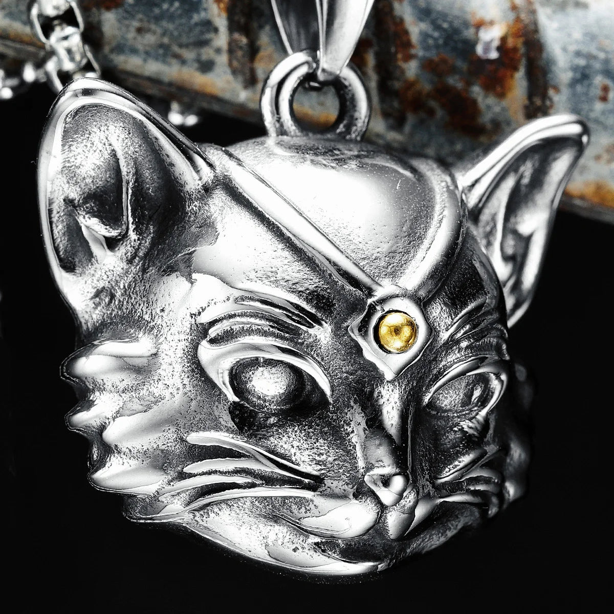 Cool Cat Necklace 316L Stainless Steel Kitty Gem Men Women Pendant Chain Rock Party for Friend Male Jewelry Best Gift Wholesale