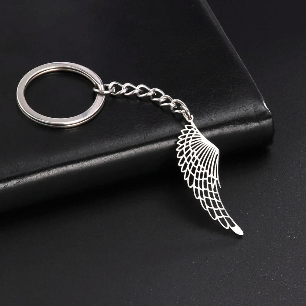 Dreamtimes Angel Wings Key Chain Ring Love Cute Bag Anime of Freedom Feather Women Car Keychains Keyrings Fashion  Jewelry