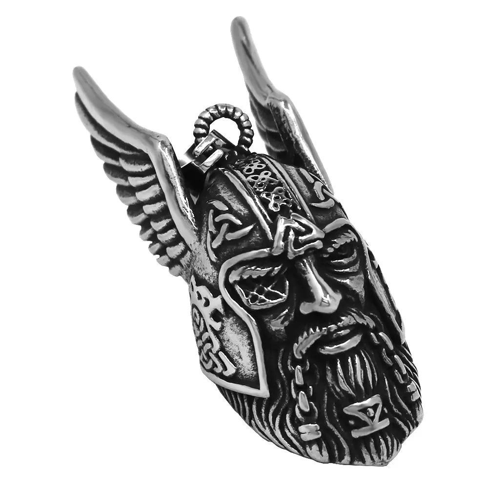 Norse Viking Warrior Spartacus Helmet Bell Pendant Stainless Steel Eagle Cross Jesus Rose Lady Rider Saint Mary USA Flag Jewelry