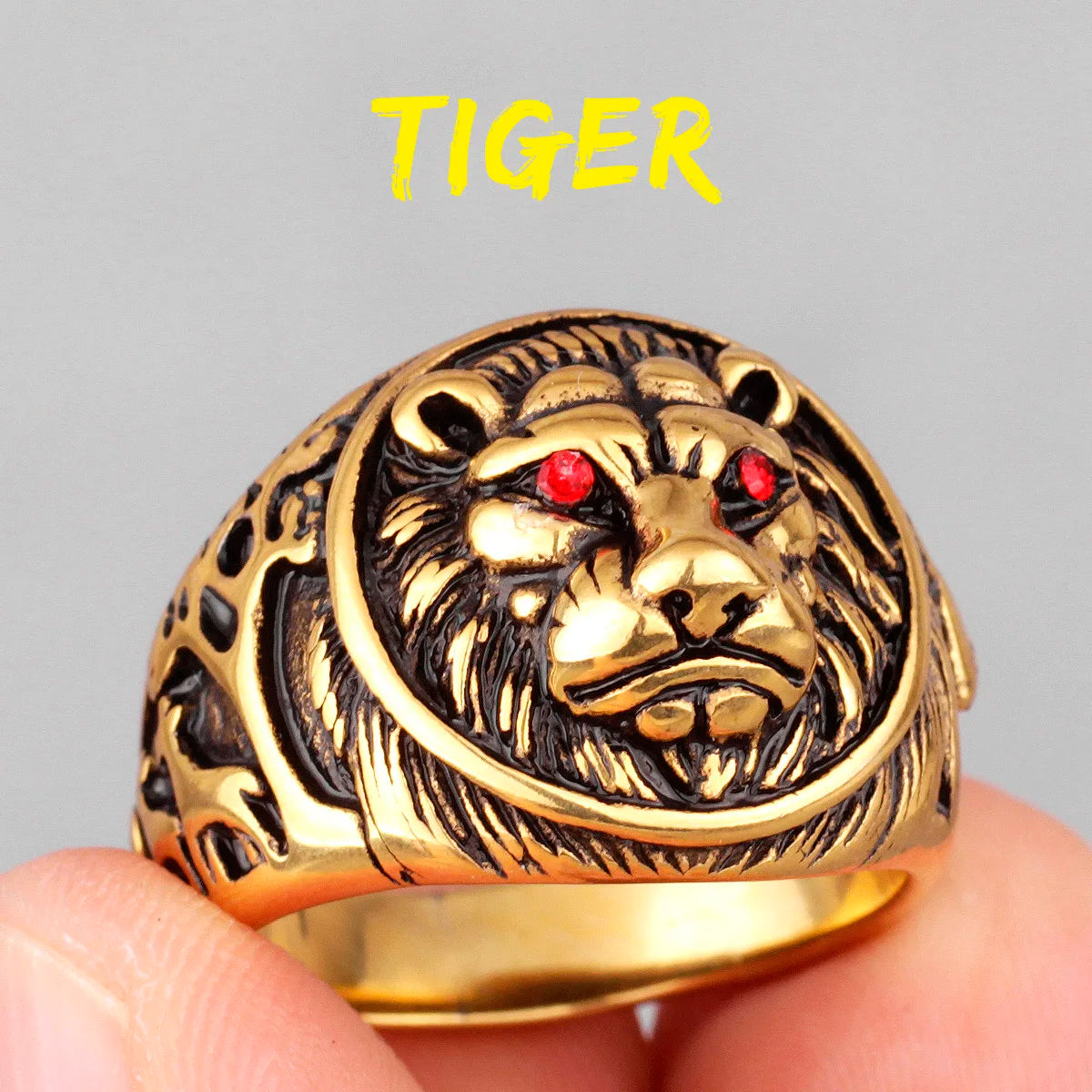 Bague léopard en acier inoxydable pour homme, anneau jaguar, animal sauvage, punk rock, bijoux de fête, accessoires d'halloween, cadeau, vente en gros