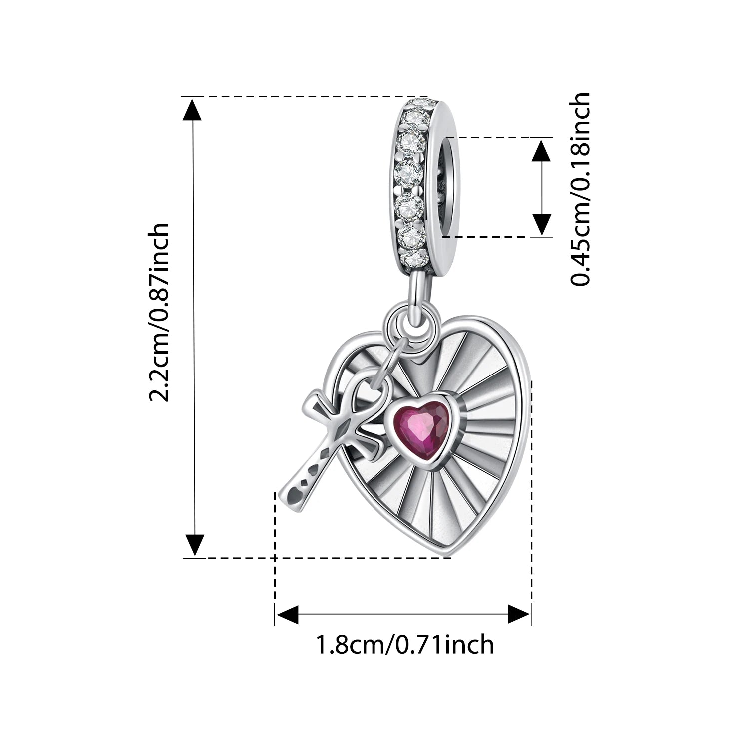 BISAER 925 Sterling Silver Little Prince&Rose Charm Bead Bellflower Princess Heart Cross Shell Pendant Fit DIY Bracelet Jewelry