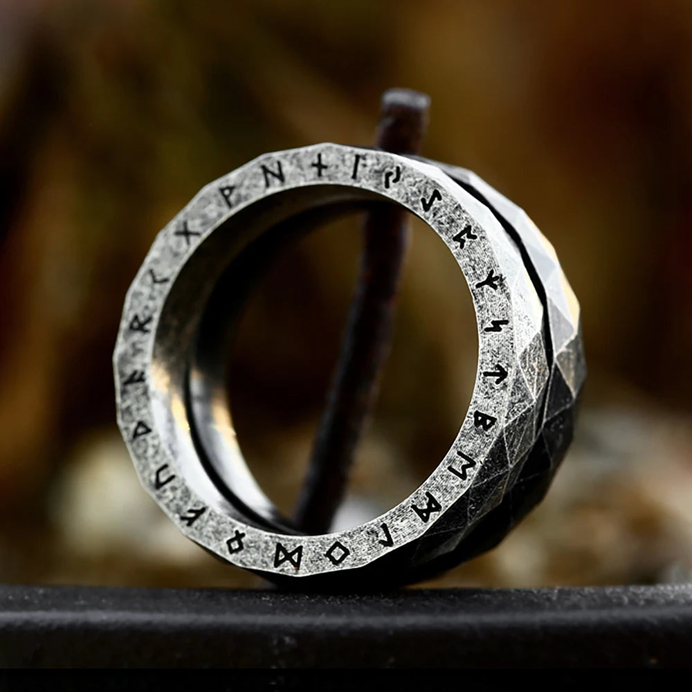 New Design Vintage Stainless Steel Viking Letter Rune Rings For Men Women Simple Nordic Odin Ring Couple Amulet Fashion Jewelry