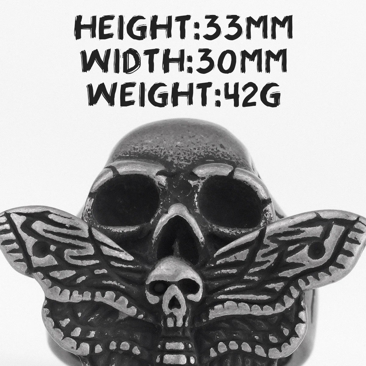 Retro Schwarz Schmetterling Schädel Edelstahl Herren Ringe Punk Übertreibung für Männlich Freund Biker Schmuck Kreativität Geschenk Großhandel