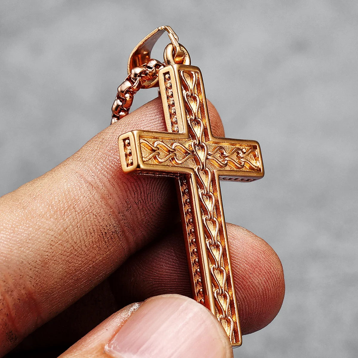 Pendentif croix simple pour homme en acier inoxydable 316L, chaîne à maillons, religion, hip-hop, rap, pour ami, bijoux, meilleur cadeau, livraison directe