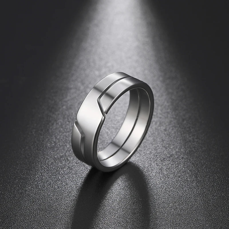 Bague de couple simple en acier inoxydable à la mode Dreamtimes pour hommes et femmes, bagues décontractées, bijoux, cadeau d'anniversaire de fiançailles 2023