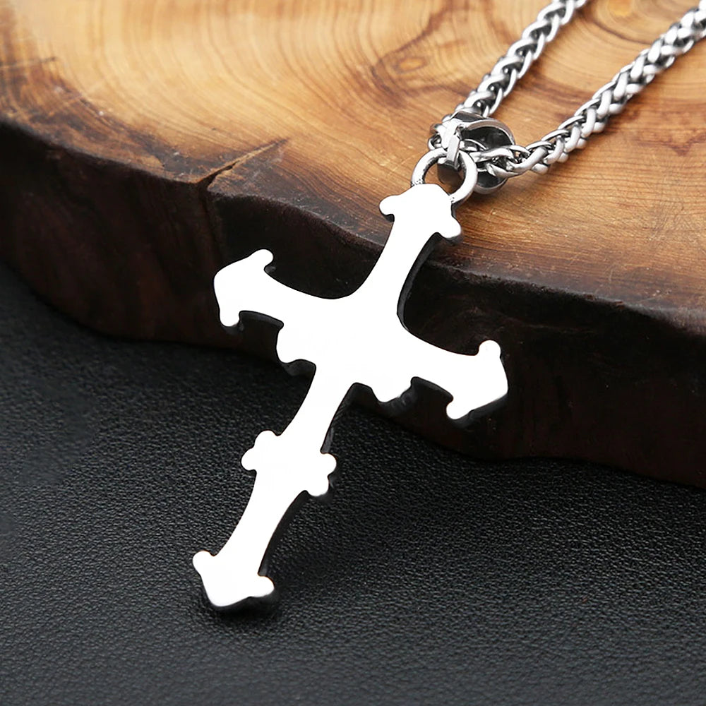 New Vintage Egyptian Eye of Horus Pendant Necklace Stainless Steel Fashion Punk Cross Necklace For Men Women Amulet Jewelry Gift