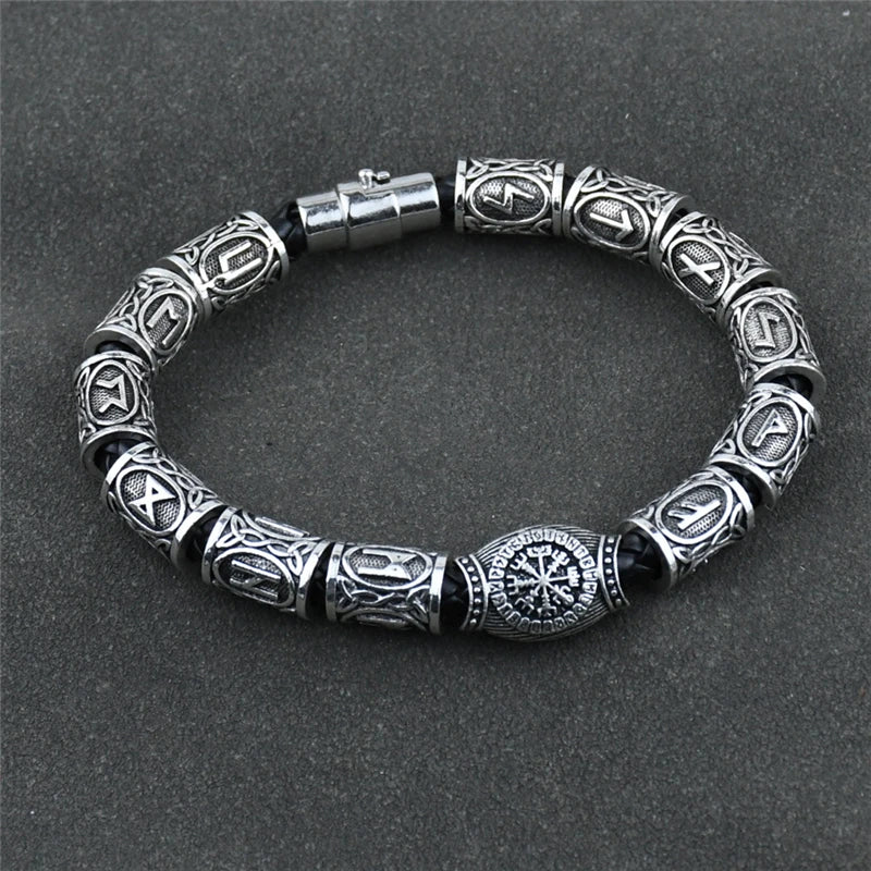 Nordisches Runenarmband Vikingo 13-teiliges Runenperlen-Vegvisir-Kompass-Amulett-Wikingerarmband slawisches Accessorier