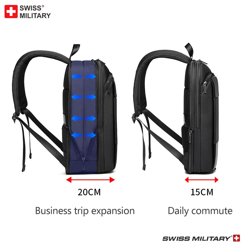 SWISS MILITARY 15.6 Inch Fashion Business Backpack School waterproof USB Large Capacity Bag mochilas BackPack Bag