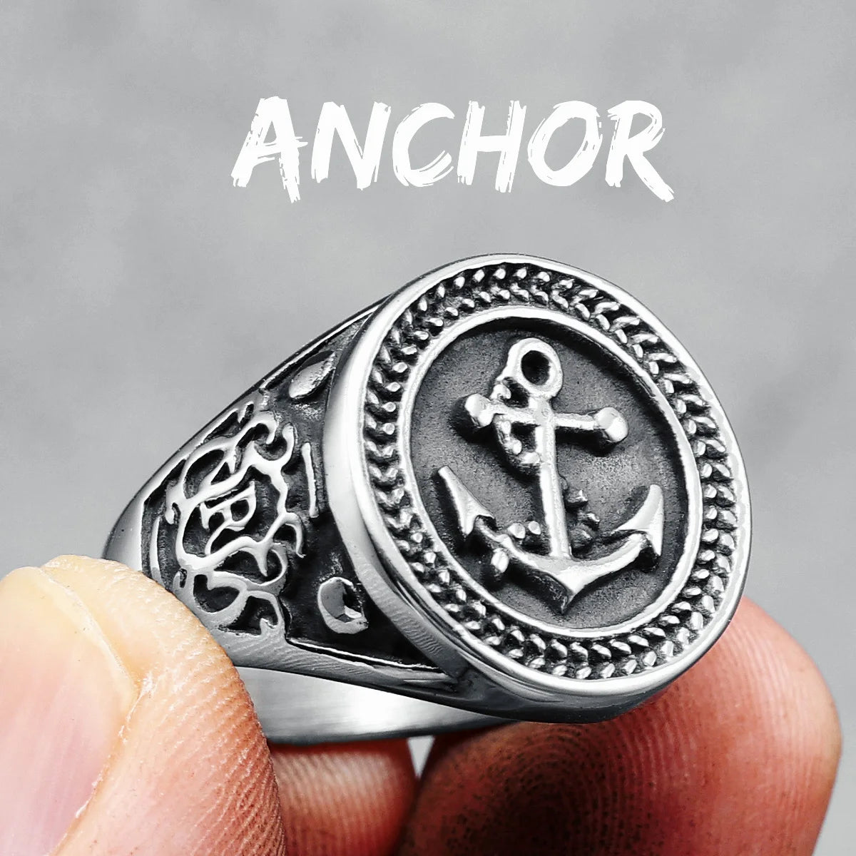 Compass Men Rings 316L Stainless Steel Navy Ocean Nautical Navigation Punk Rock Rap for Biker Male Boyfriend Jewelry Best Gift