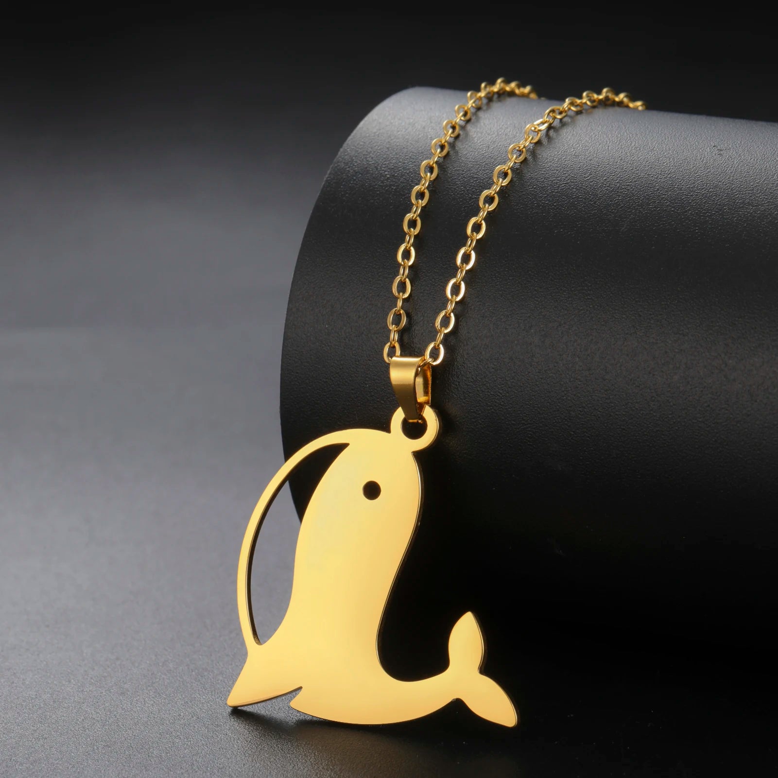 Cazador Big Whale Pendant Women's Stainless Steel Necklace Sea Animal Neck Chain Gift Jewelry Trendy Christmas Gift 2024 New