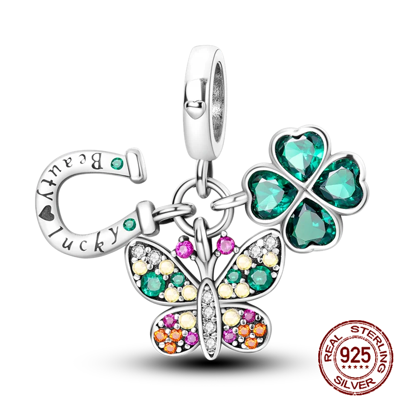 Butterfly Flower Animal Beads Fit Pandora Original bracelet charms Silver 925 Necklace pendientes mujer for Women Jewelry making