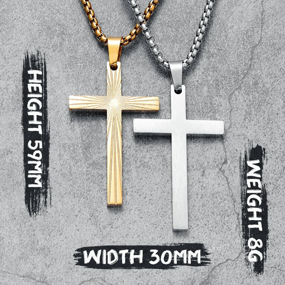 Focus Cross Necklaces 316L Stainless Steel Men Radiancy Pendants Chain Religion Belief Hiphop Rap for Male Couple Jewelry Gift