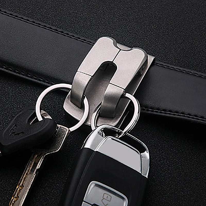 Luxury Key Chain Stainless Steel Men Waist Belt Car Keychain Hanging for Key Ring Holder Jewelry Husband Male Gift Dropshipping