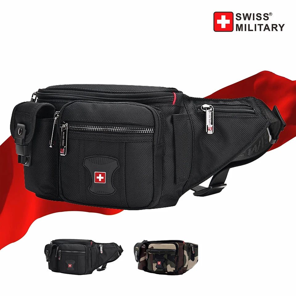 SWISS MILITARY Waist Bag Waterproof Anti Theft Multi Pocket Practical Fanny Pack Outdoor Sports Camping Belt Hiking Tool pockets