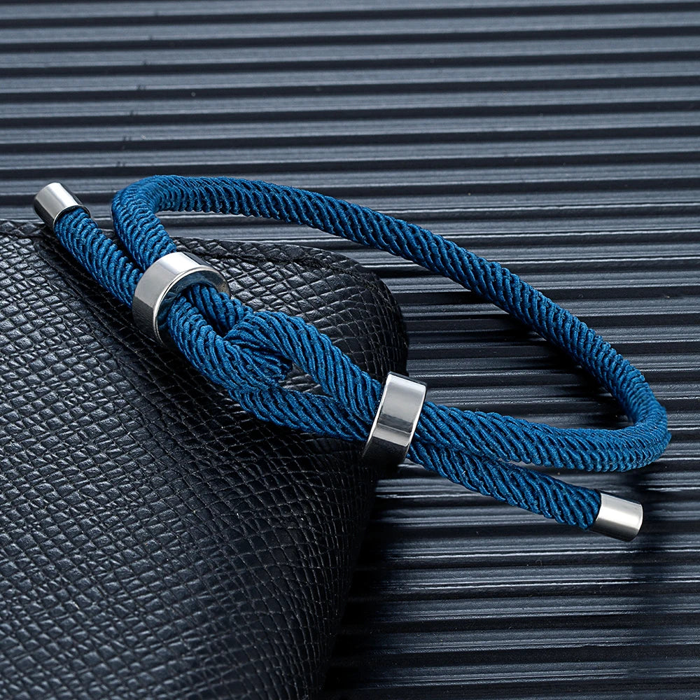 MKENDN Minimalist Men Women Adjustable 4MM Nautical Forever Knot Rope Bracelet For Lovers Dad Son Boyfriend Jewelry Gifts