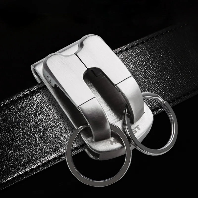 Luxury Key Chain Stainless Steel Men Waist Belt Car Keychain Hanging for Key Ring Holder Jewelry Husband Male Gift Dropshipping