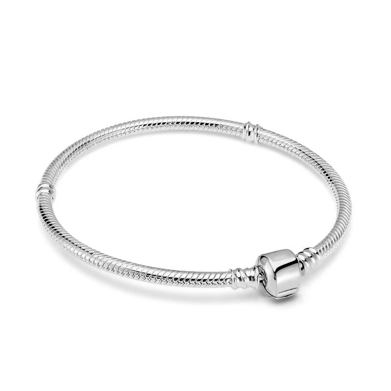 Pulsera original apta para pulseras con forma de corazón, mariposa, árbol de la vida familiar, abalorios de plata 925 DIY, pulseras de moda para mujer, joyería