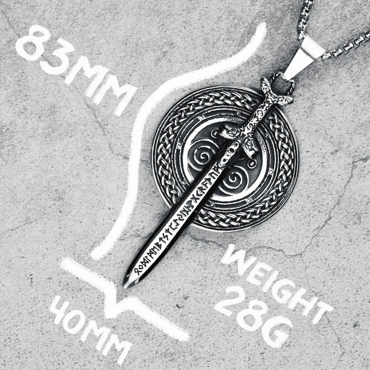 Damokles Sword Men Necklace Stainless Steel Ancient Greece Pendant Chain Rock Punk Rap for Friend Male Jewelry Gift Dropshipping