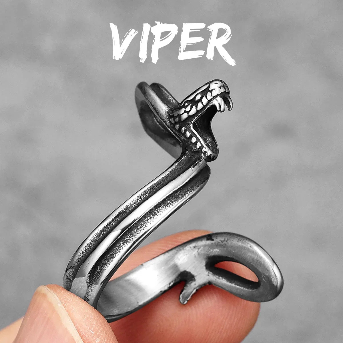 Poisonous Snake Ring 316L Stainless Steel Men Rings Rock Punk Vintage for Male Rider Jewelry Accessories Best Gift Dropshipping