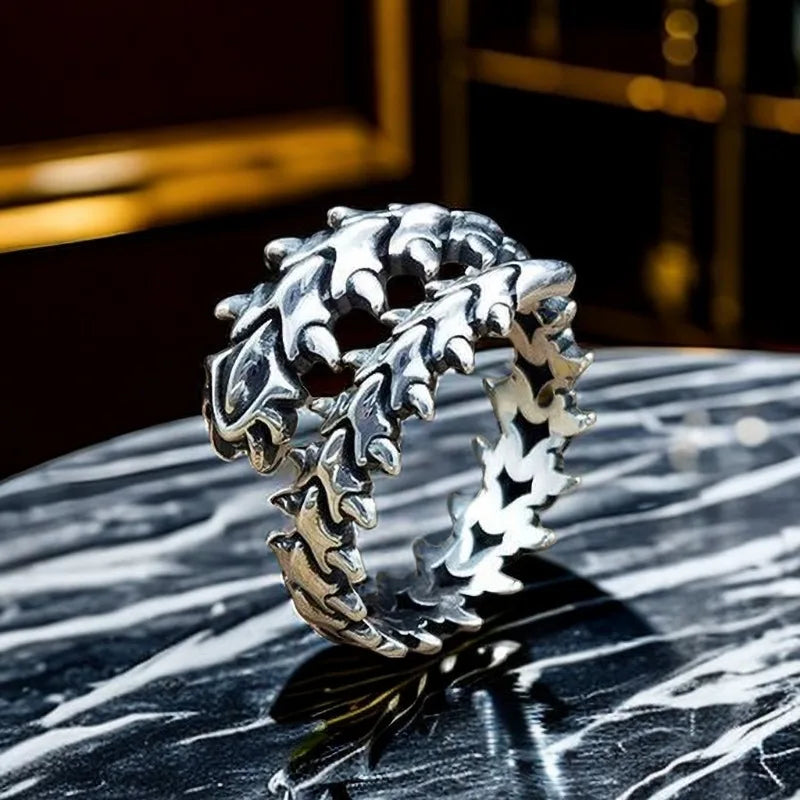 Fashion Vintage Punk Centipede Couple Ring for Women Man Unique Artistry Hyperbole Unisex Gothic Goth Biker Jewelry Gift