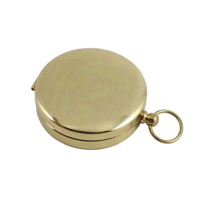 Compass New Outdoor Camping Hiking Portable Pocket Brass Gold Color Copper Compass Navigation With Noctilucence Display