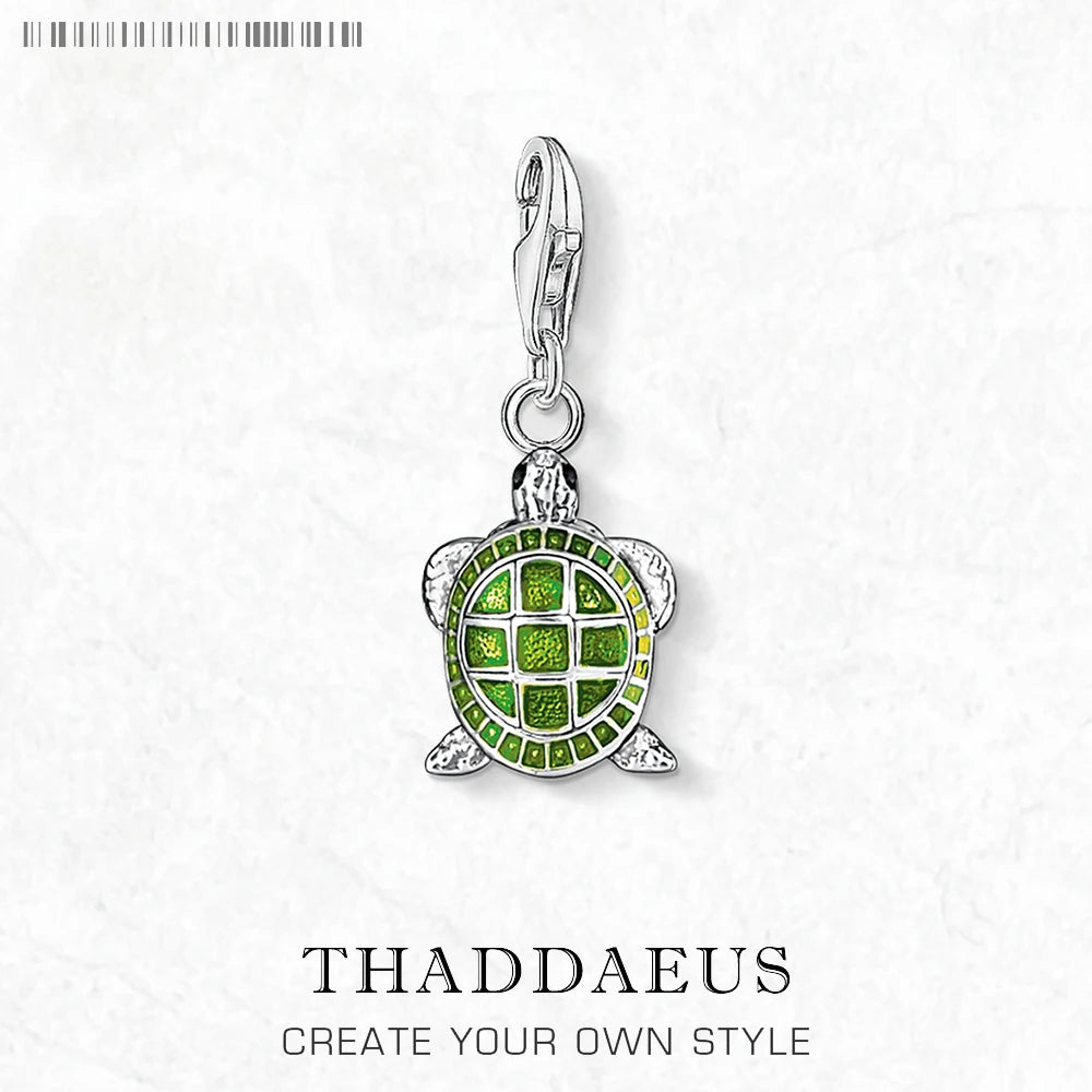 Green Turtle Charm Pendants For Women Men Brand New 925 Sterling Silver Cute Ocean Jewelry