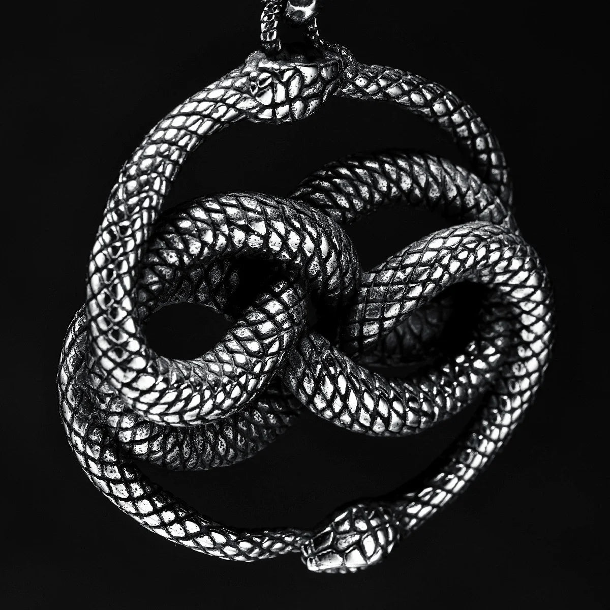 Ouroboros Snakes Pendant Men Necklace 316L Stainless Steel Python Chain Rap Rock Punk Party for Friend Male Jewelry Best Gift