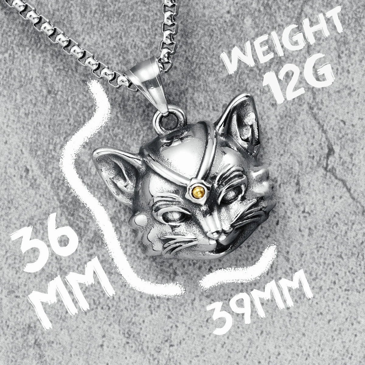 Cool Cat Necklace 316L Stainless Steel Kitty Gem Men Women Pendant Chain Rock Party for Friend Male Jewelry Best Gift Wholesale