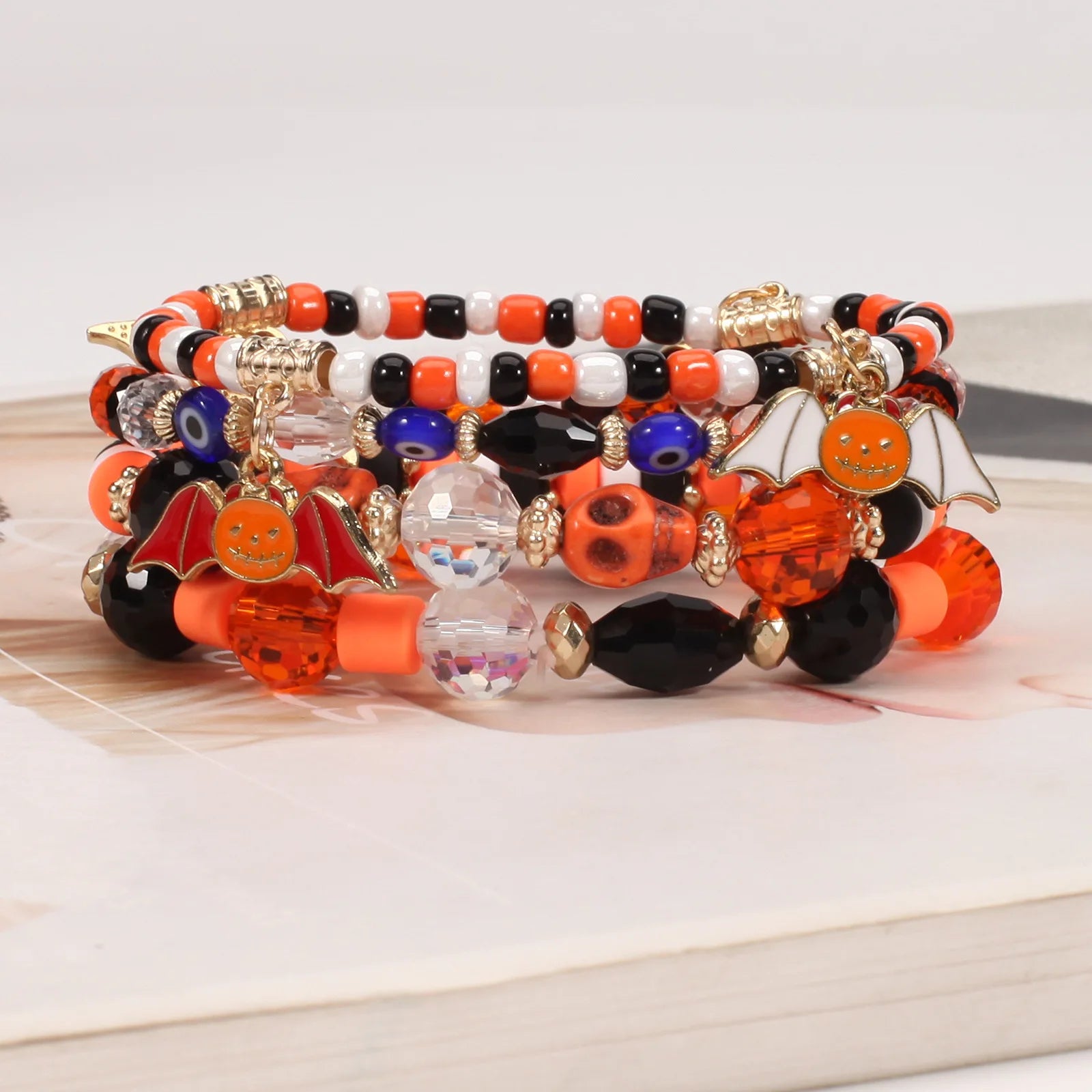 Halloween Pumpkin Bat Spider Bracelets