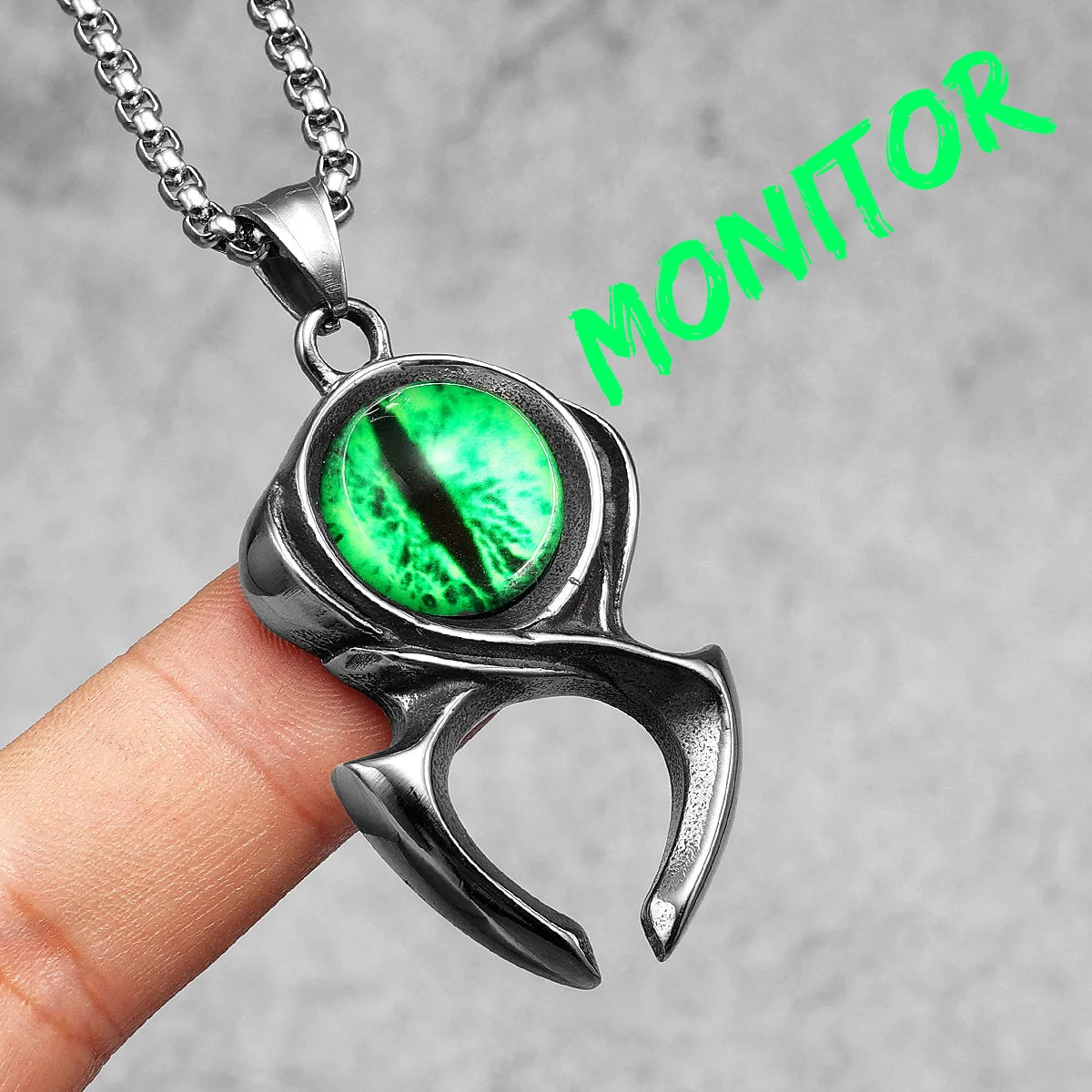 Monitor Necklace 316L Stainless Steel Mysterious Eye Pendant Gem Men Chain Punk Rock Hip Hop for Male Jewelry Gift Dropshipping