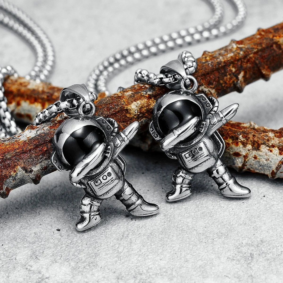 Dab Astronaut Necklaces Stainless Steel Men Swag Hip Hop Rap Pendant Chain Party for Friend Couples Jewelry Gift Dropshipping