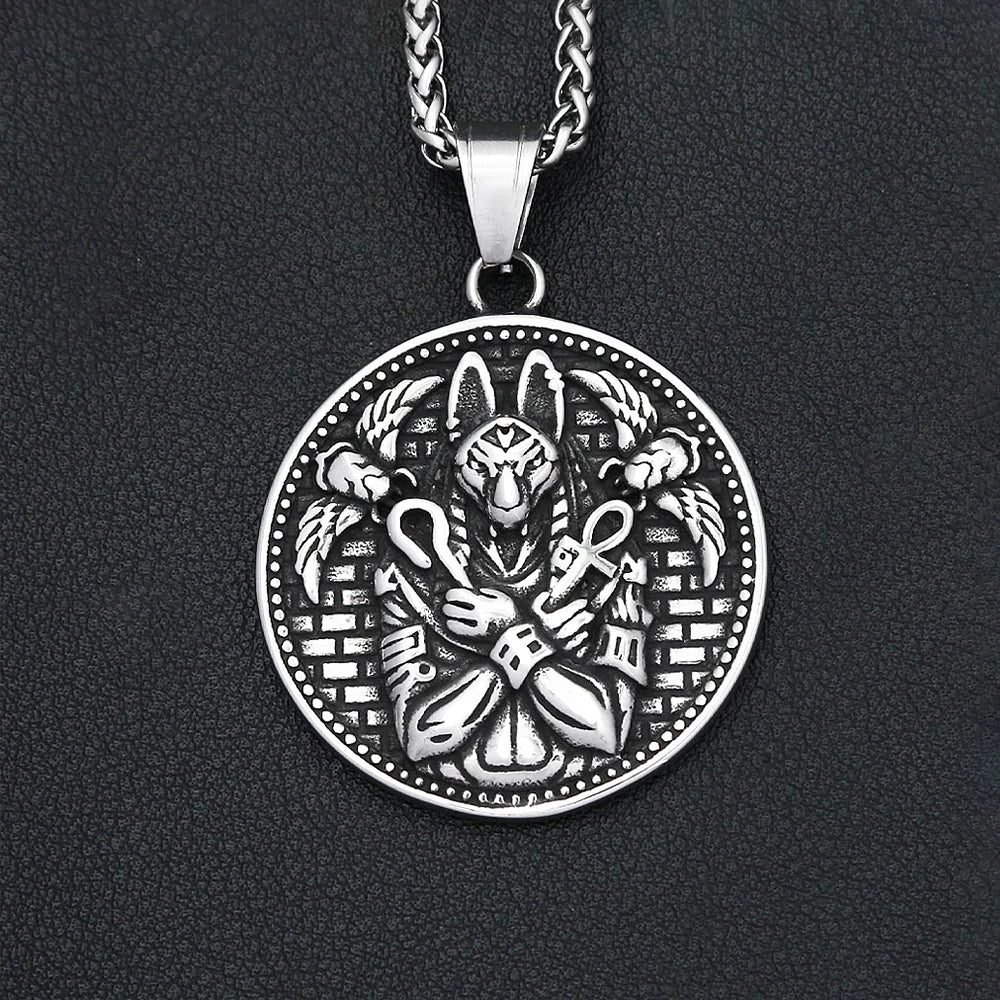 New Design Stainless Steel Anubis Pendant Necklace Vintage Fashion Egyptian Amulet Necklaces For Men Women Mythology Jewelry