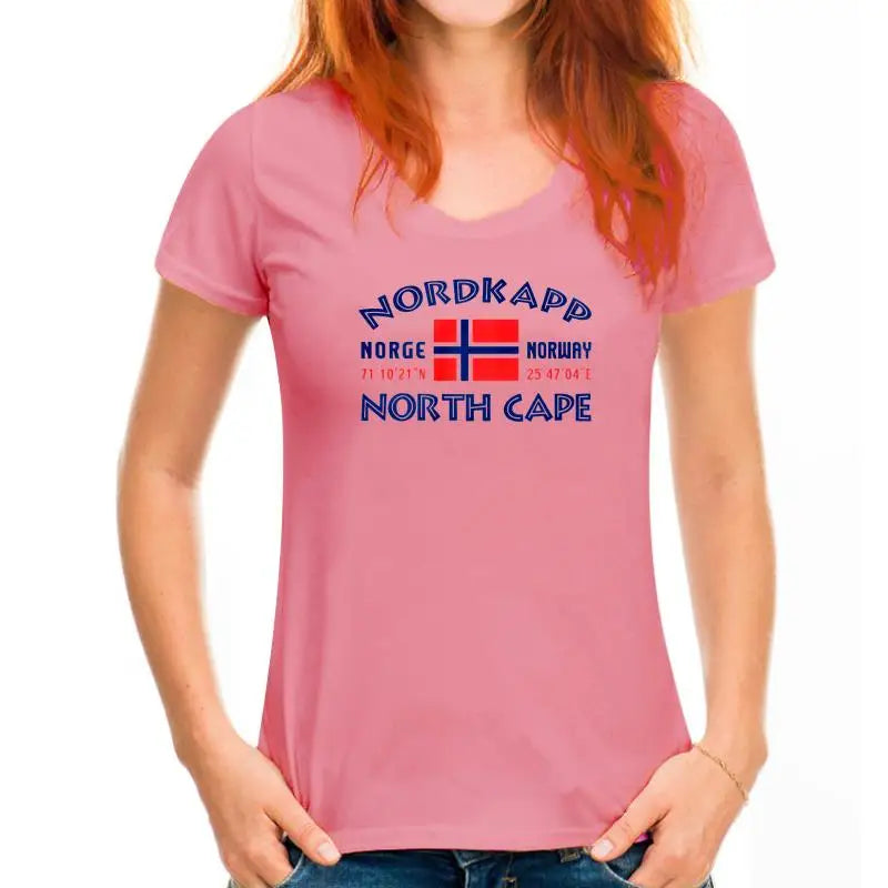 T-shirt imprimé en coton à manches courtes pour hommes NORDKAPP Norvège chemises vestes t-shirt pour femmes