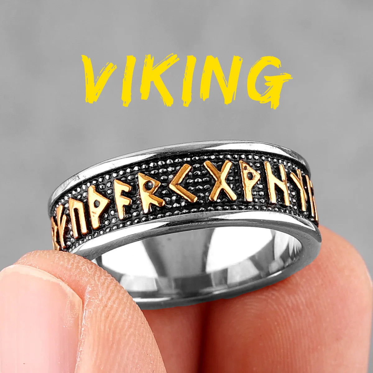 Anillos de acero inoxidable vintage con diseño de runas vikingas nórdicas y nudos celtas para hombre y mujer, joyería punk para motociclistas, regalo creativo al por mayor