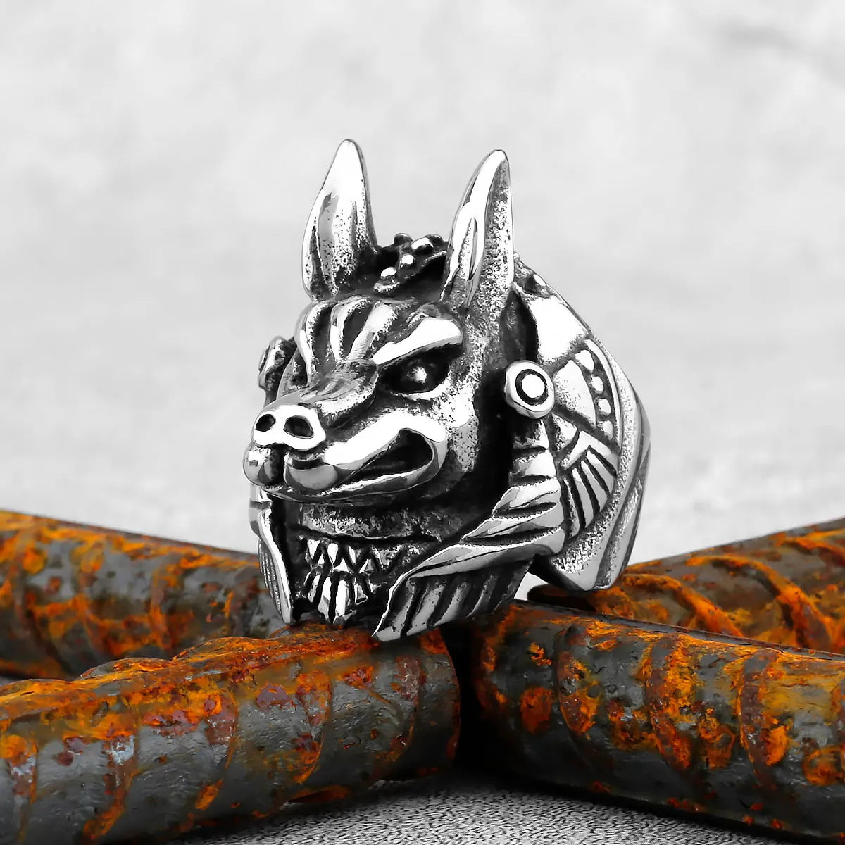 Gothic Punk Satanic Devil Skull/Animals Ring Vintage Steampunk Men's Stainless Steel Viking Ring Hiphop Motorcycle Biker Jewelry