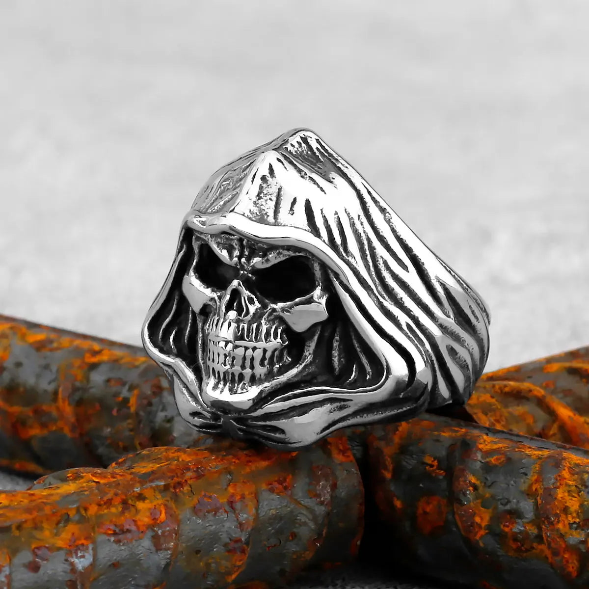 Gothic Punk Satanic Devil Skull/Animals Ring Vintage Steampunk Men's Stainless Steel Viking Ring Hiphop Motorcycle Biker Jewelry