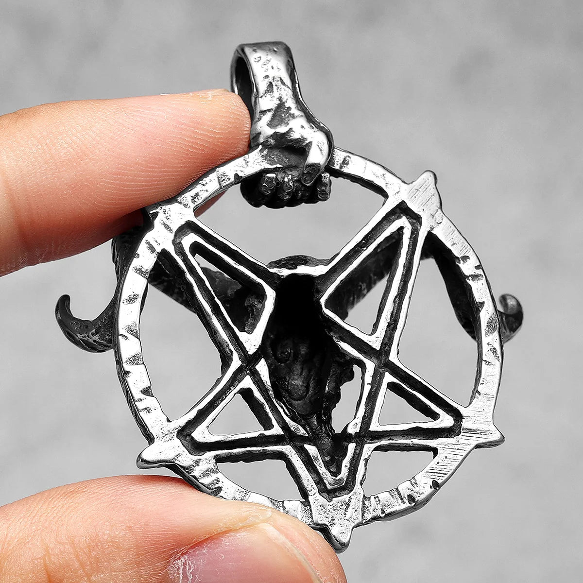 Devil Satan Pendant Retro Goat Horn Necklaces 316L Stainless Steel Men Chain Punk Rock Jewelry for Male Biker Friend Accessories