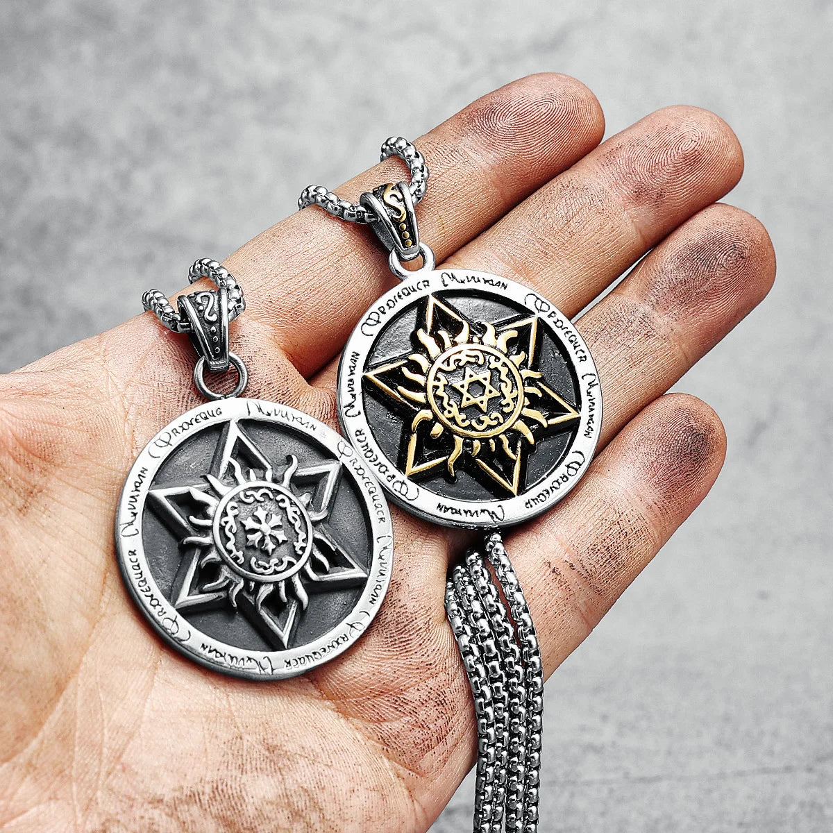 Hexagram Men Pendants Necklace 316L Stainless Steel Talisman Chain Religion Rock Punk Hip Hop for Male Jewelry Gift Dropshipping